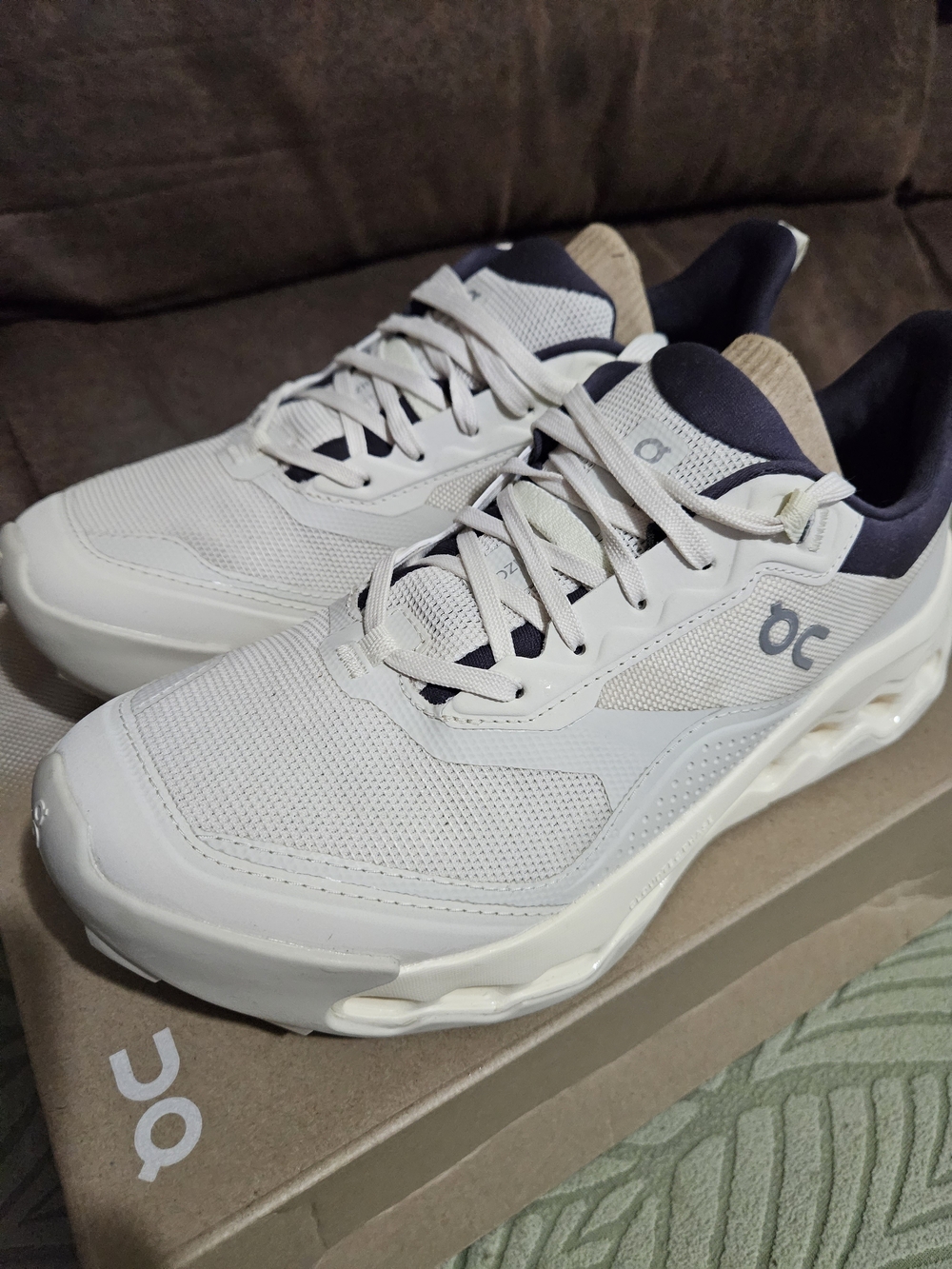 On Cloudnova Women's Athletic Shoes - White with Navy Accents